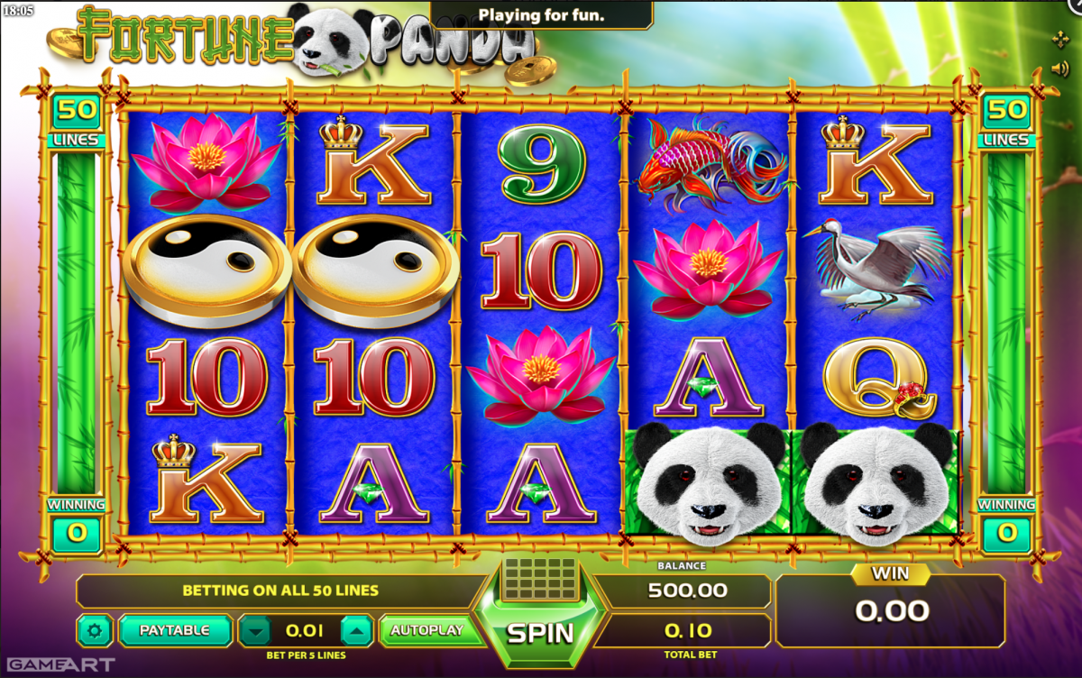 หน้าตา Interface ของเกม สล็อต Fortune Panda