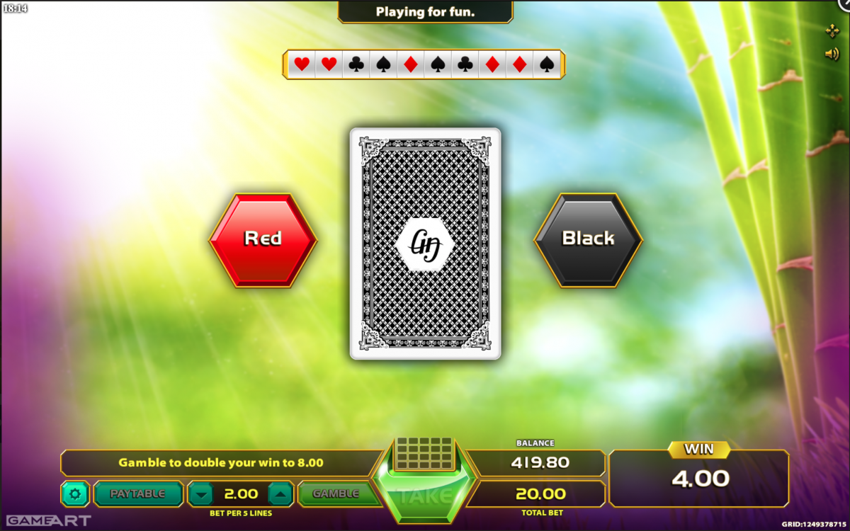 โหมด Gamble ในเกม สล็อต Fortune Panda